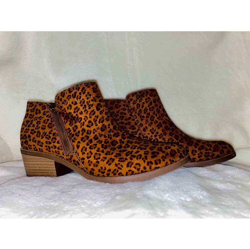 Leopard print booties